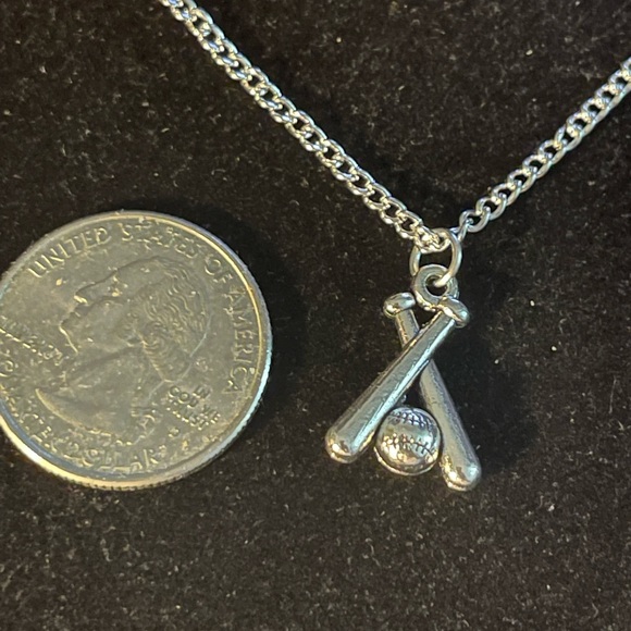 Other - Pendant & Chain Charm Necklace (Ball & Bats)